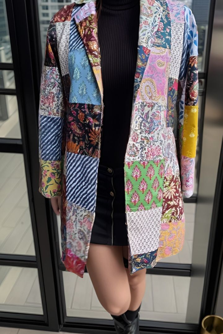 Bunko Junko's Jaipuri Royal Elegance Blazer - Luxury meets sustainability in this upcycled masterpiece, inspired by Jaipur's regal heritage.