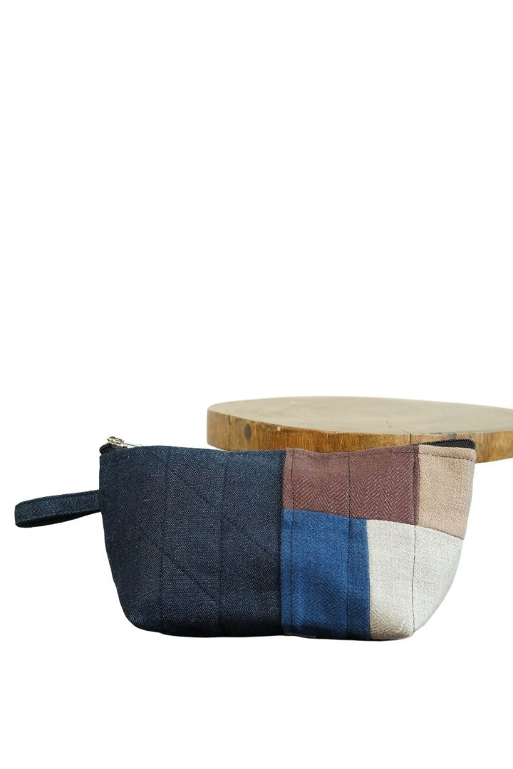 Assorted Denim Utility Pouches by Bunko Junko: Upcycled denim pouches, perfect for organizing small essentials.