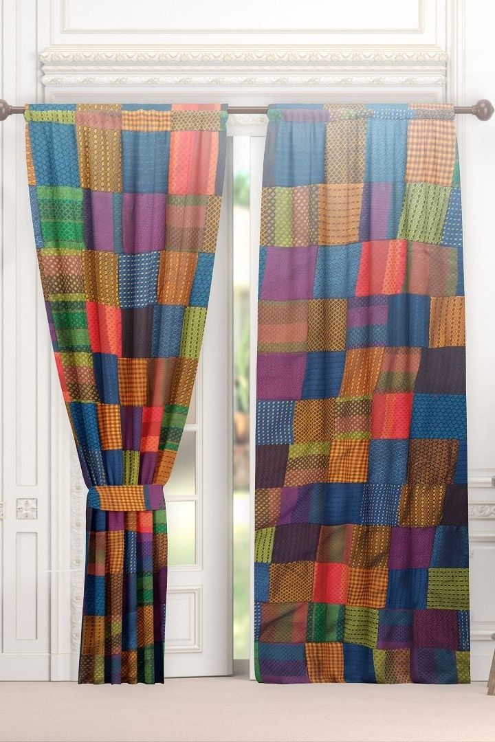 Boho Curtain- A curtain made by Patchwork of beautiful Sustainable Fabrics.