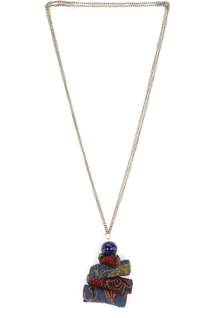 "Boho Bliss Neckpiece: Fashionable and Bohemian Fabric Necklace by BunkoJunko."