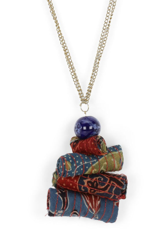 "Boho Bliss Neckpiece: Fashionable and Bohemian Fabric Necklace by BunkoJunko."