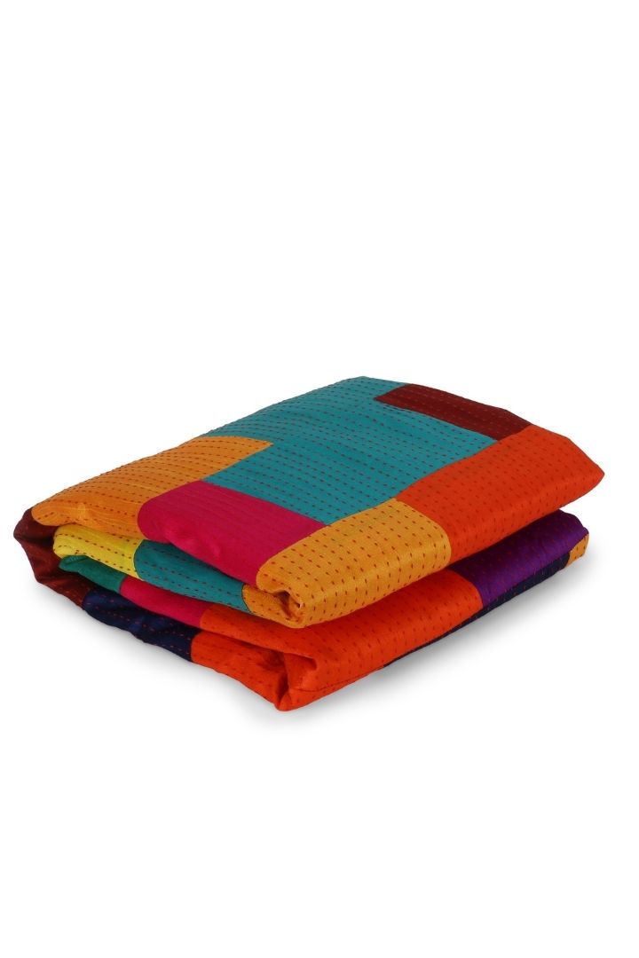 Happy At Home Bedspread - Eco-Friendly Bedspread made from Upcycled Textiles.