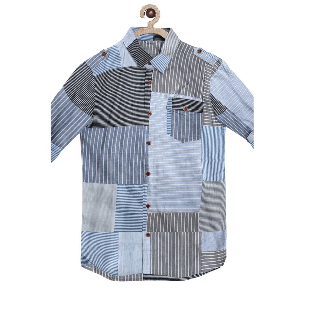 Horizon Blue Blend Shirt in a rich blue, featuring a smooth, versatile fabric.