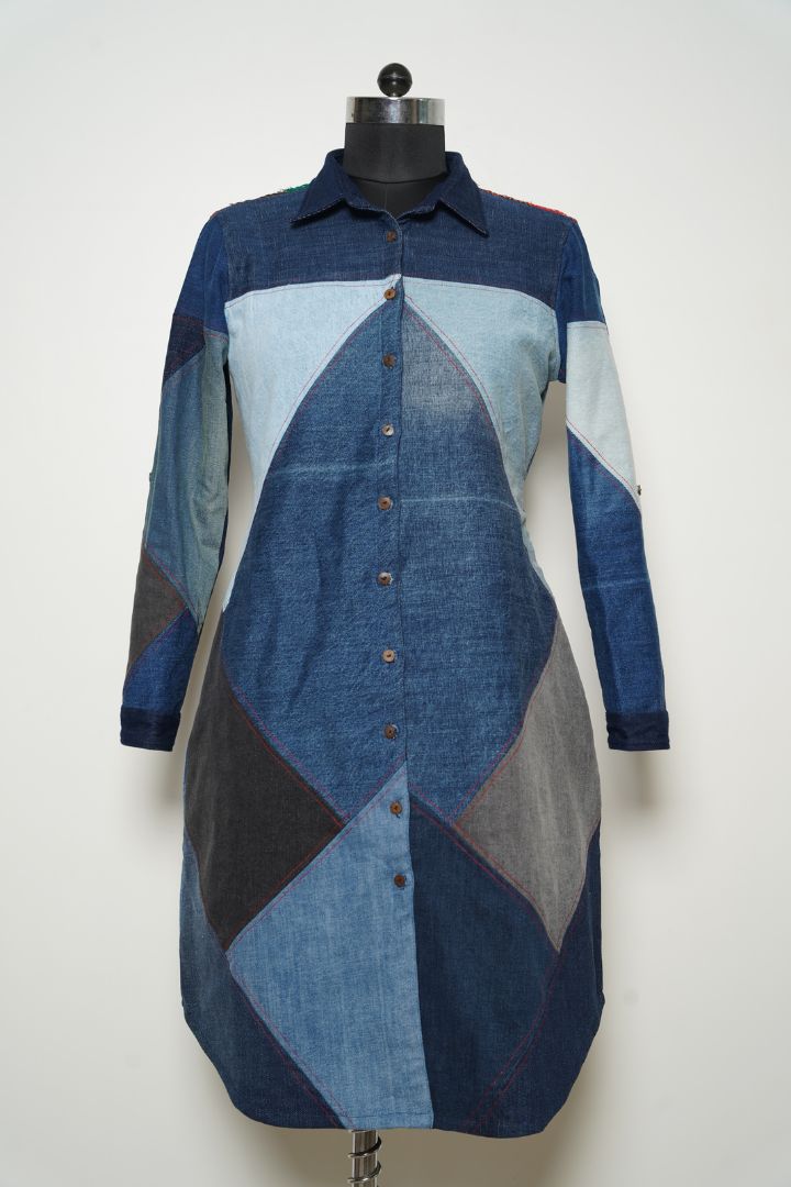 Lay Low Denim Dress and Jacket - Versatile and Sustainable Fashion by Bunko Junko