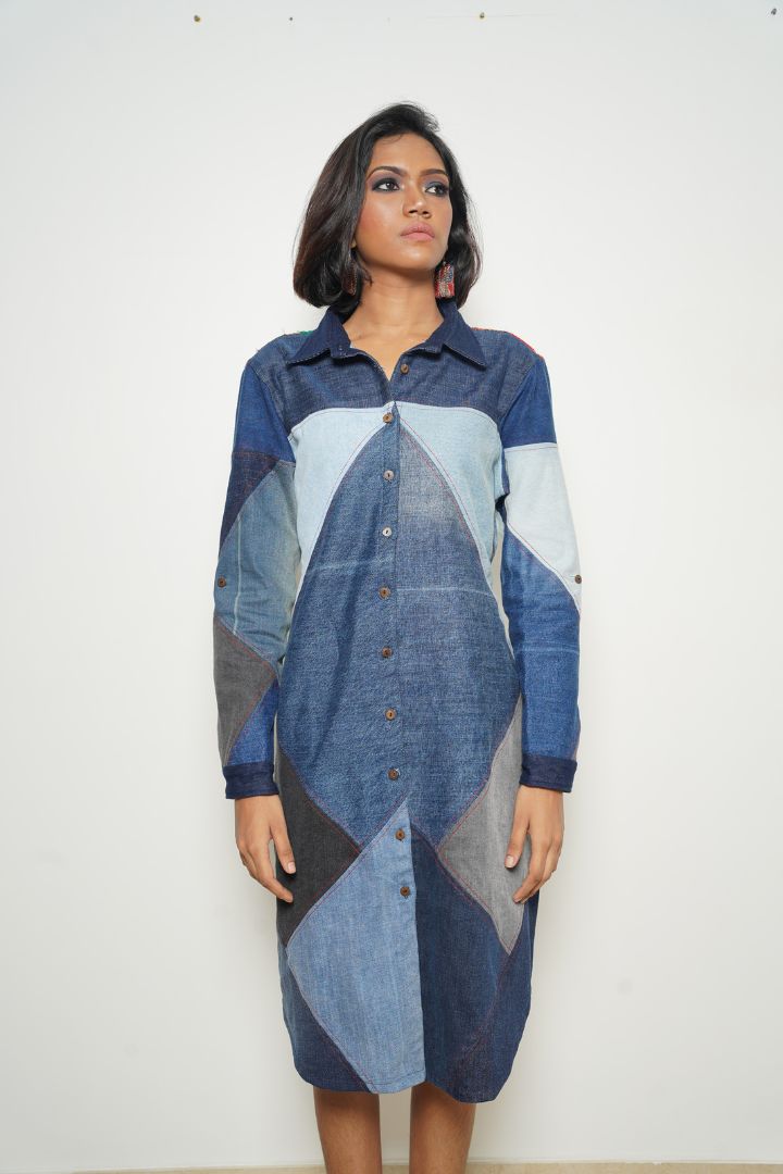 Lay Low Denim Dress and Jacket - Versatile and Sustainable Fashion by Bunko Junko
