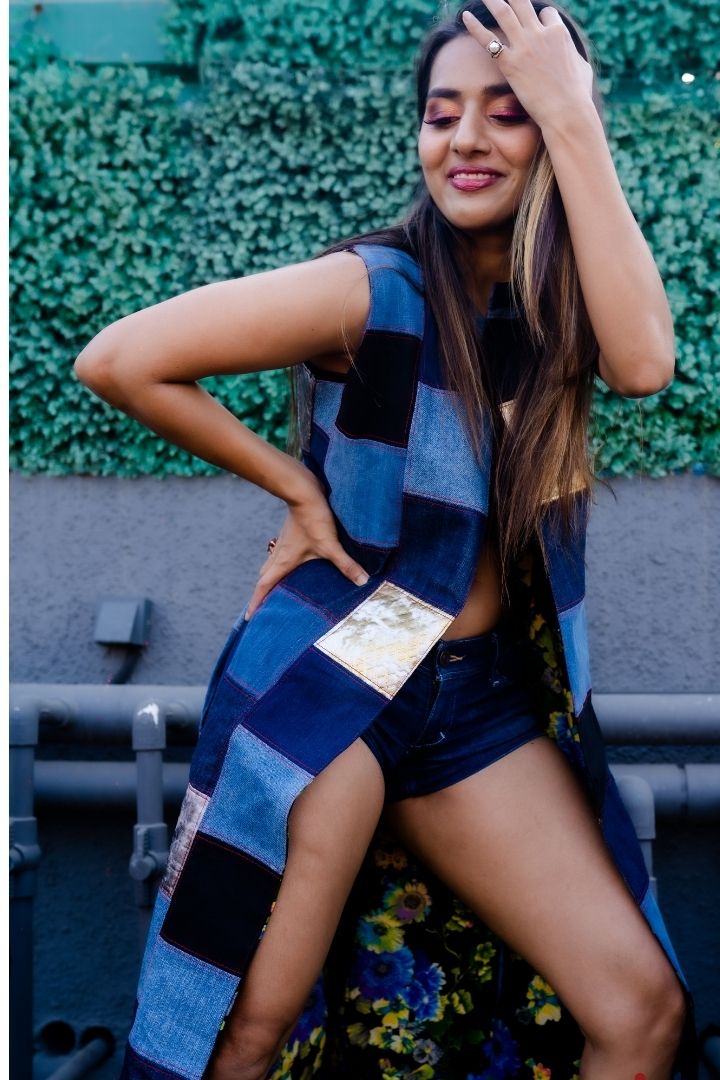 Linci Pinci Longline Denim Jacket: Effortlessly chic and versatile denim jacket for stylish outfits.