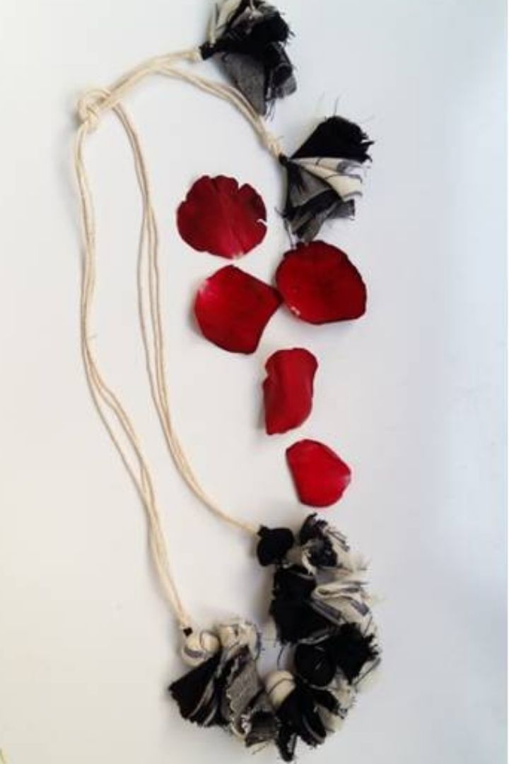 Marble NeckPiece: Unique and Stylish Fabric Necklace by BunkoJunko.