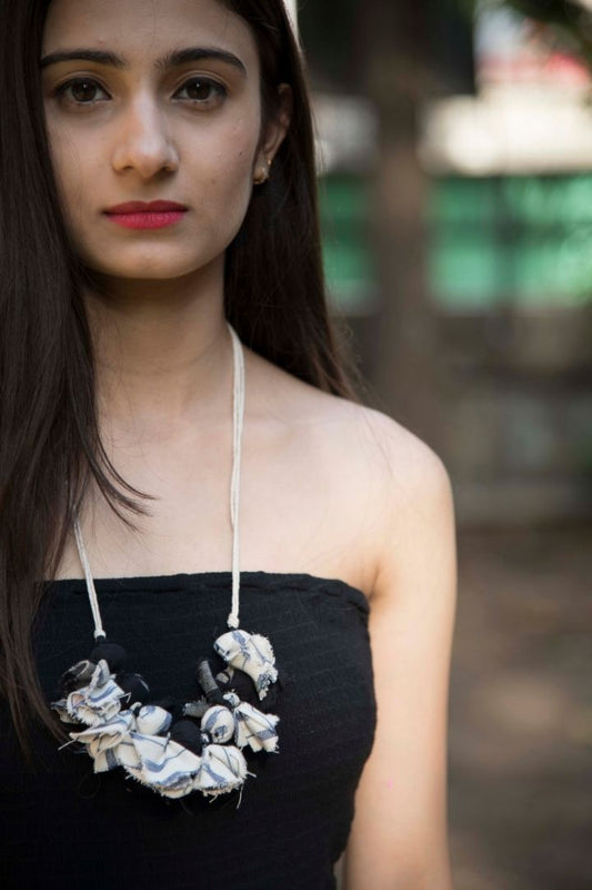 Marble NeckPiece: Unique and Stylish Fabric Necklace by BunkoJunko.
