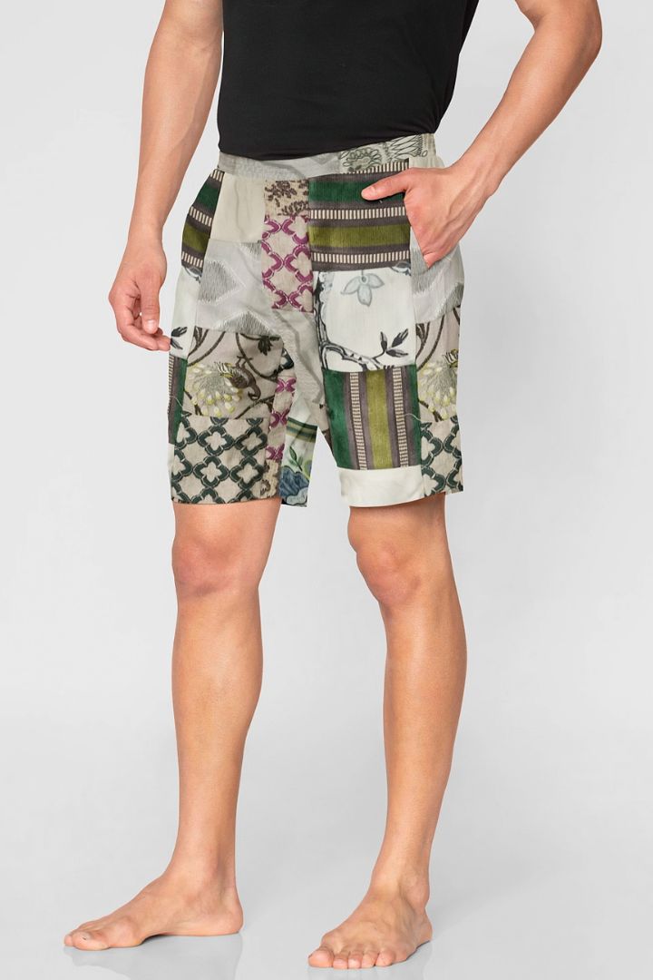 Patchwork Men's Shorts: Fashionable and Unique shorts with a distinctive patchwork design.