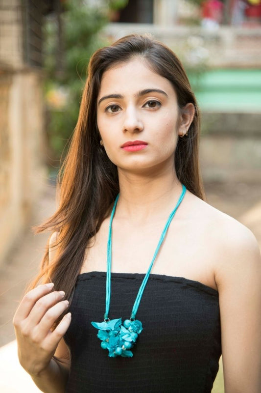 Bunko Junko Sea Green Neck-Piece: Eco-friendly and Stylish accessory for sustainable fashion.
