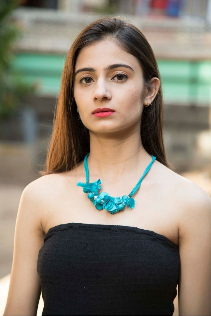 Bunko Junko Sea Green Neck-Piece: Eco-friendly and Stylish accessory for sustainable fashion.