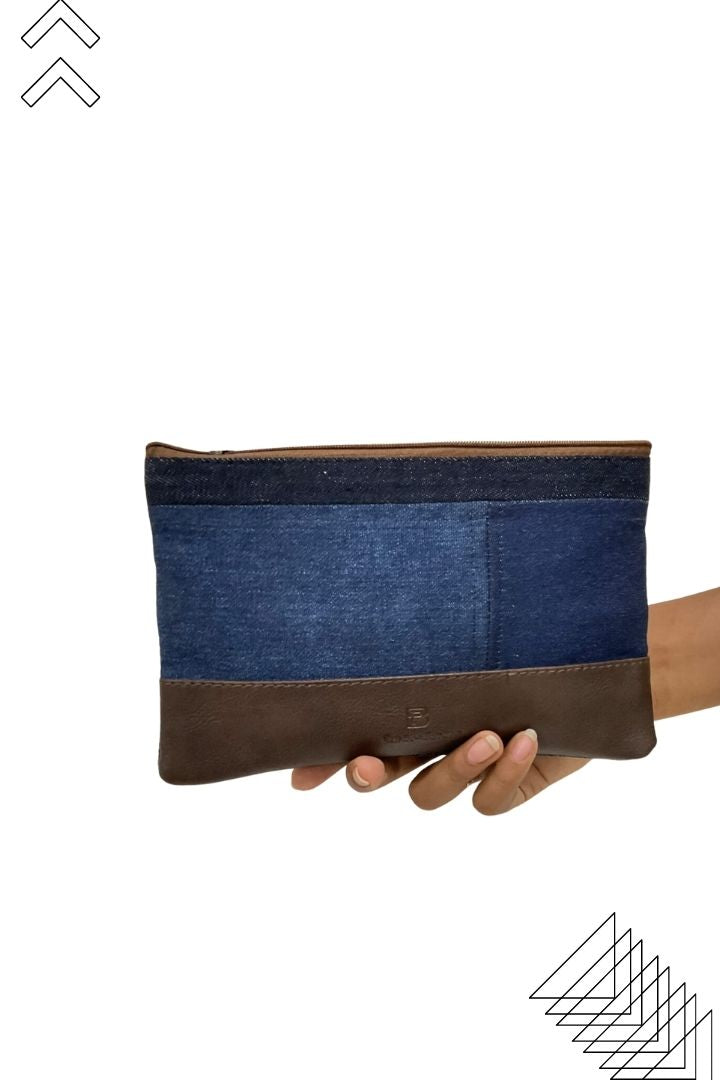 Modern Minimalist Pouch by Bunko Junko: A sleek, upcycled pouch with a simple, contemporary design.