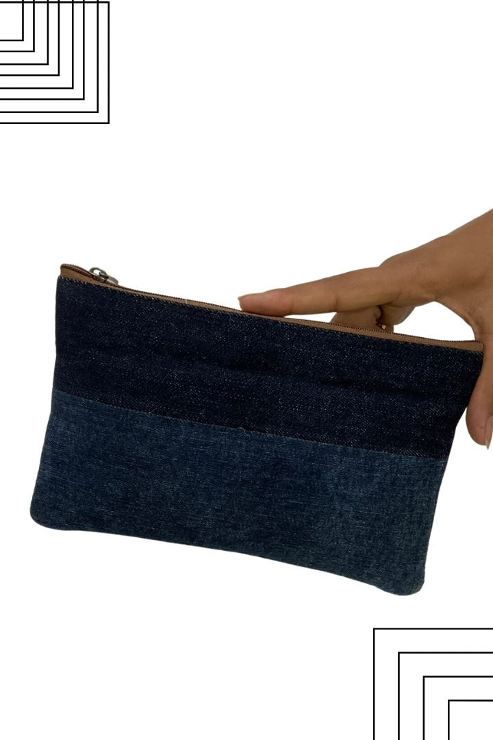 Modern Minimalist Pouch by Bunko Junko: A sleek, upcycled pouch with a simple, contemporary design.