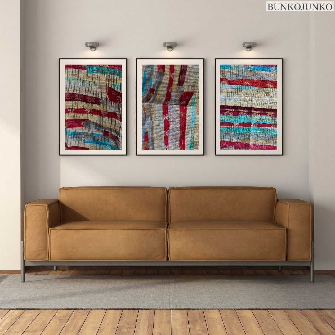 Textile Art Wall Decor by Bunko Junko, offering stylish and sustainable home décor.