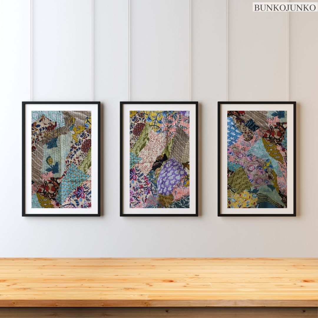 Textile Art Wall Decor by Bunko Junko, offering stylish and sustainable home décor.