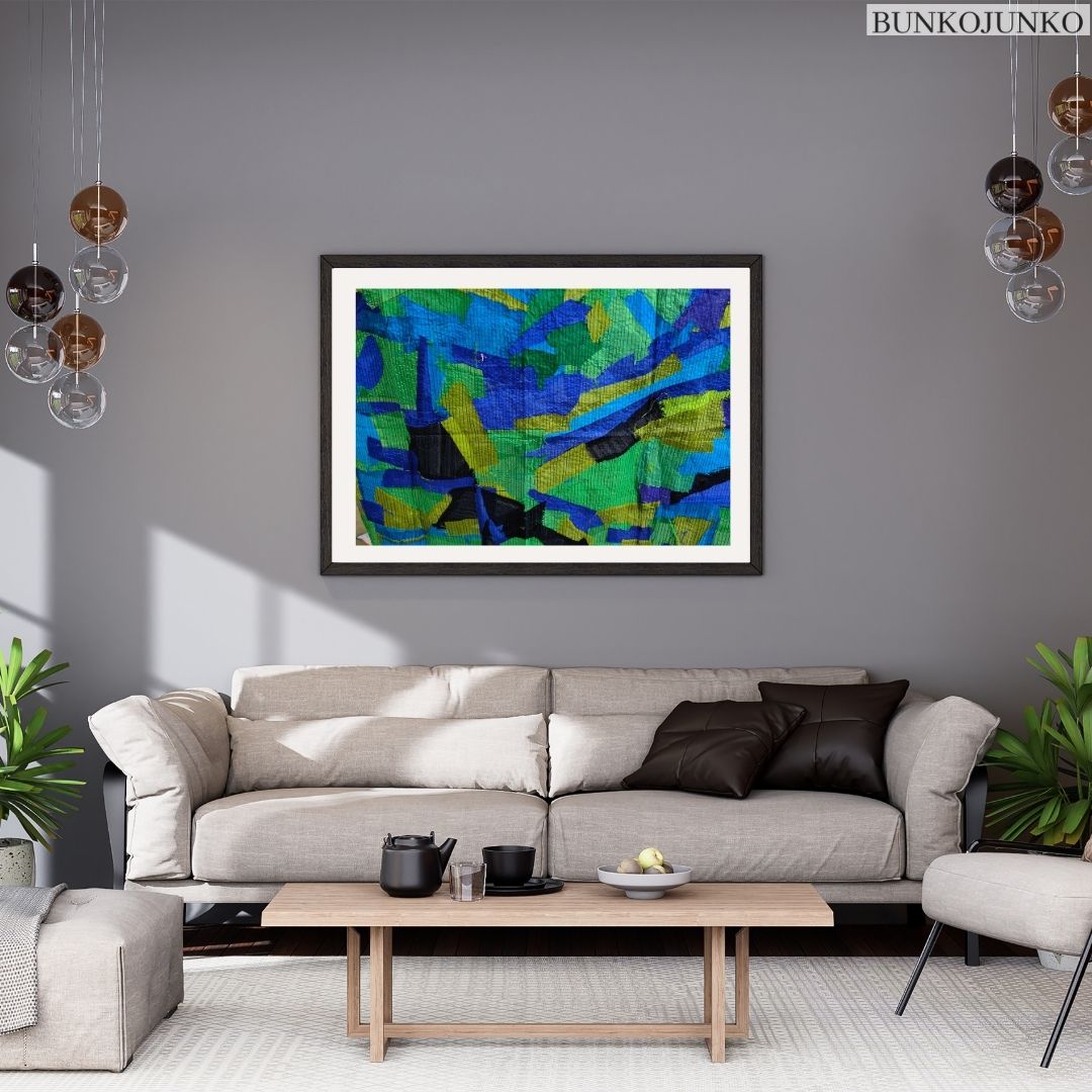 Threaded Vibes Wall Frames by Bunko Junko, featuring intricate designs and vibrant textures.