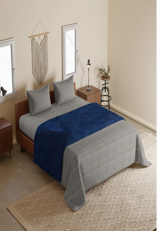 Vintage Denim Bed Runner by Bunko Junko: A sustainable and stylish bed runner crafted from upcycled denim.