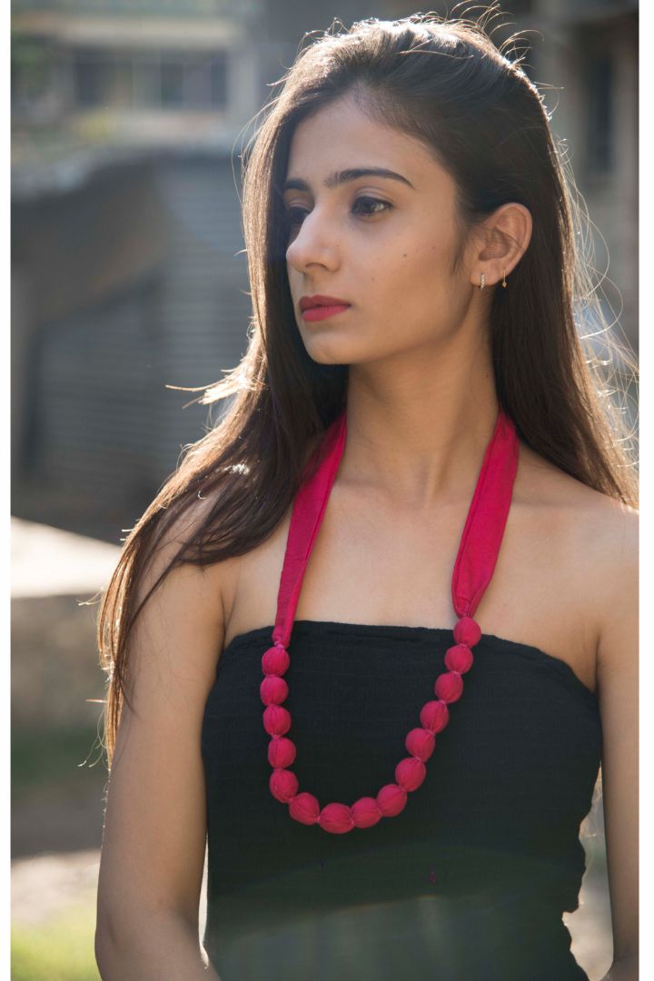 Fabric Necklace: Stylish and Unique accessory crafted from beautiful textiles.