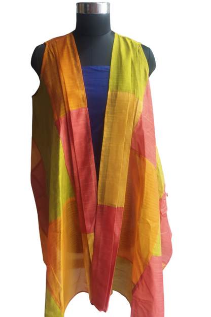 Patchwork Shrug by Bunko Junko: A chic, upcycled shrug with a vibrant patchwork design.