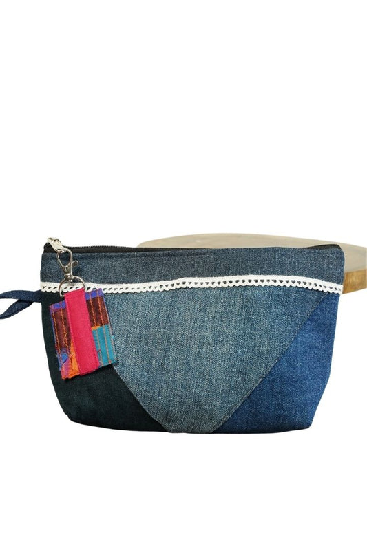 Assorted Denim Utility Pouches by Bunko Junko: Upcycled denim pouches, perfect for organizing small essentials.