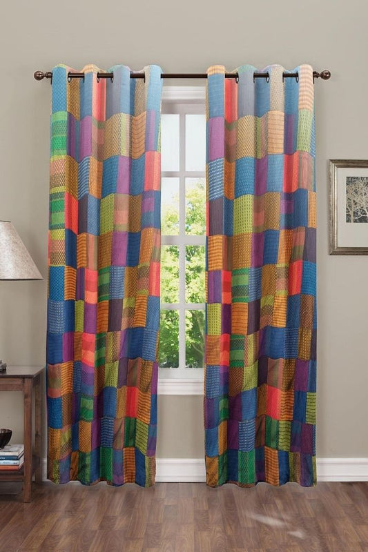 Boho Curtain- A curtain made by Patchwork of beautiful Sustainable Fabrics.