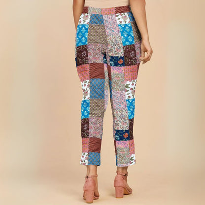 Jaipur-inspired print pants in vibrant colors, offering comfort and style for casual wear.