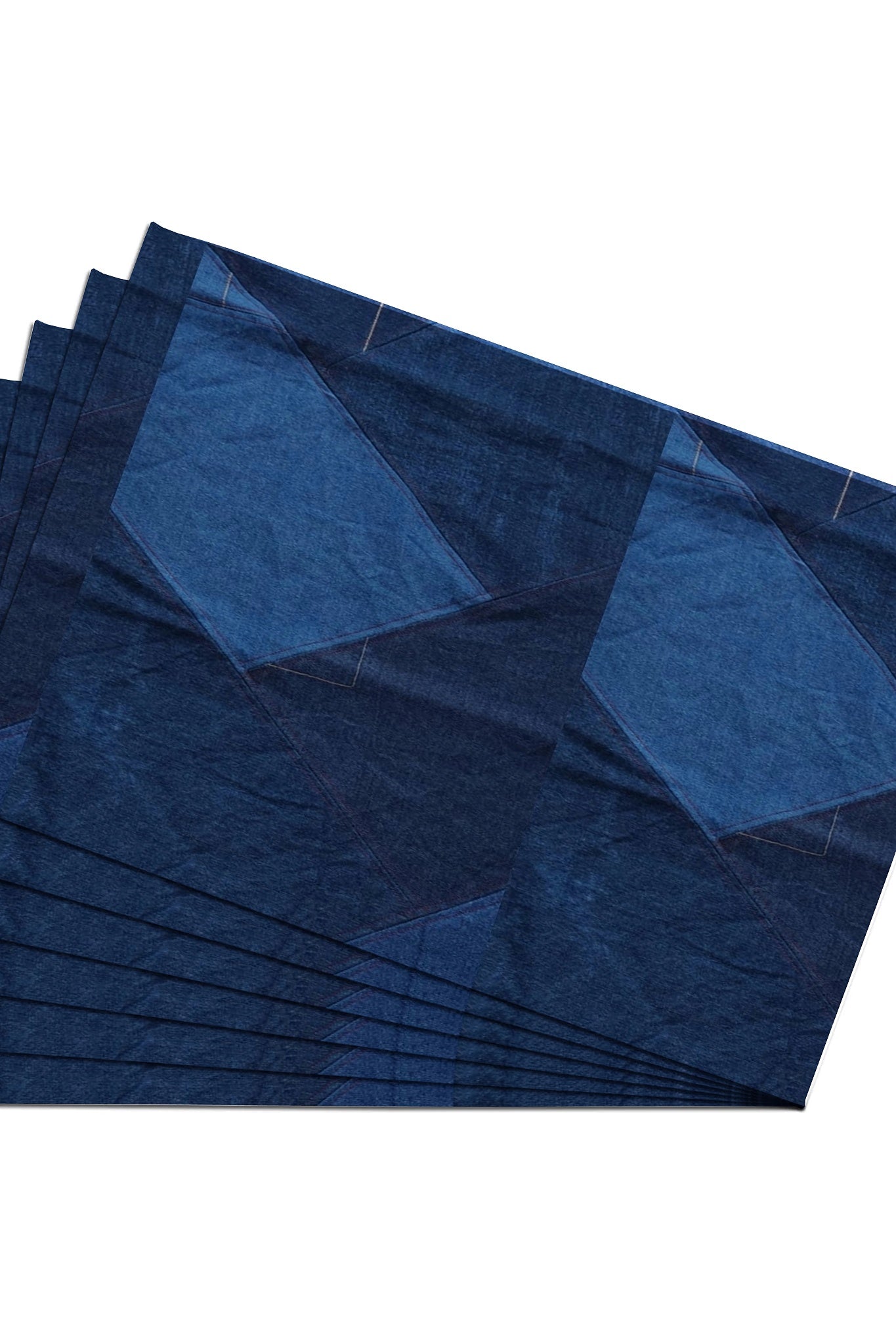 Eco-friendly denim table mats made from upcycled denim, offering a stylish and sustainable touch to your dining setup.