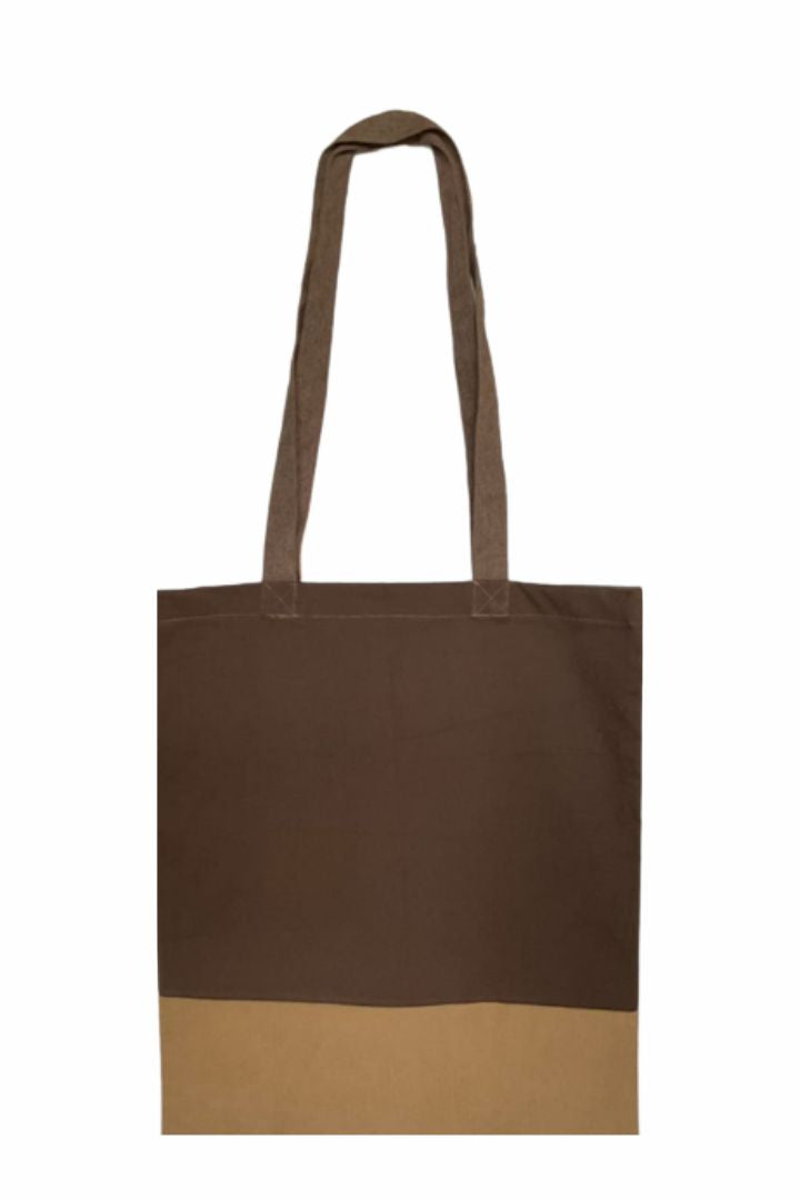 Earthy Chic Tote Bag: Sustainable and Stylish Corporate Gift, crafted from upcycled textile scrap in a rich brown color.