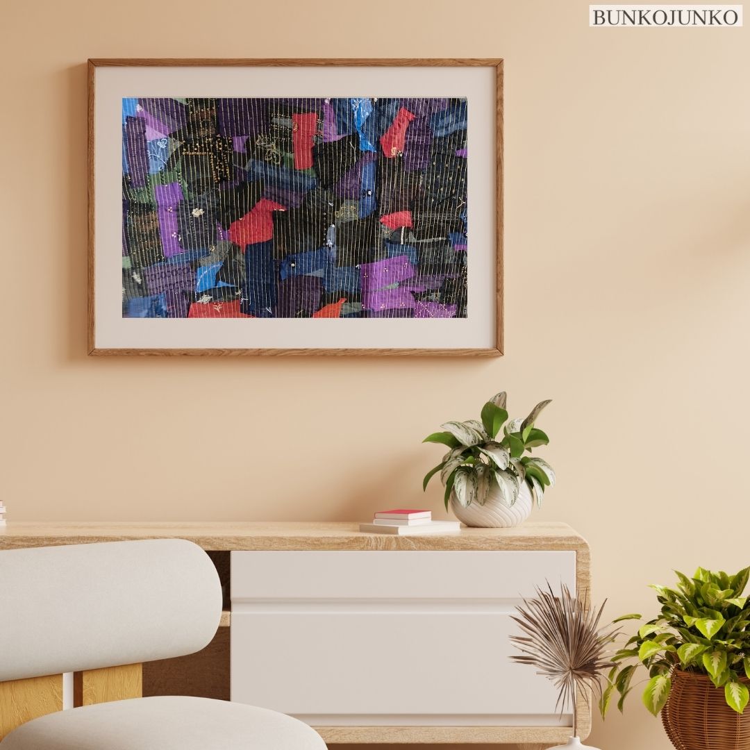 Fabric Twist Wall Decor by Bunko Junko, featuring an artful blend of upcycled textiles.