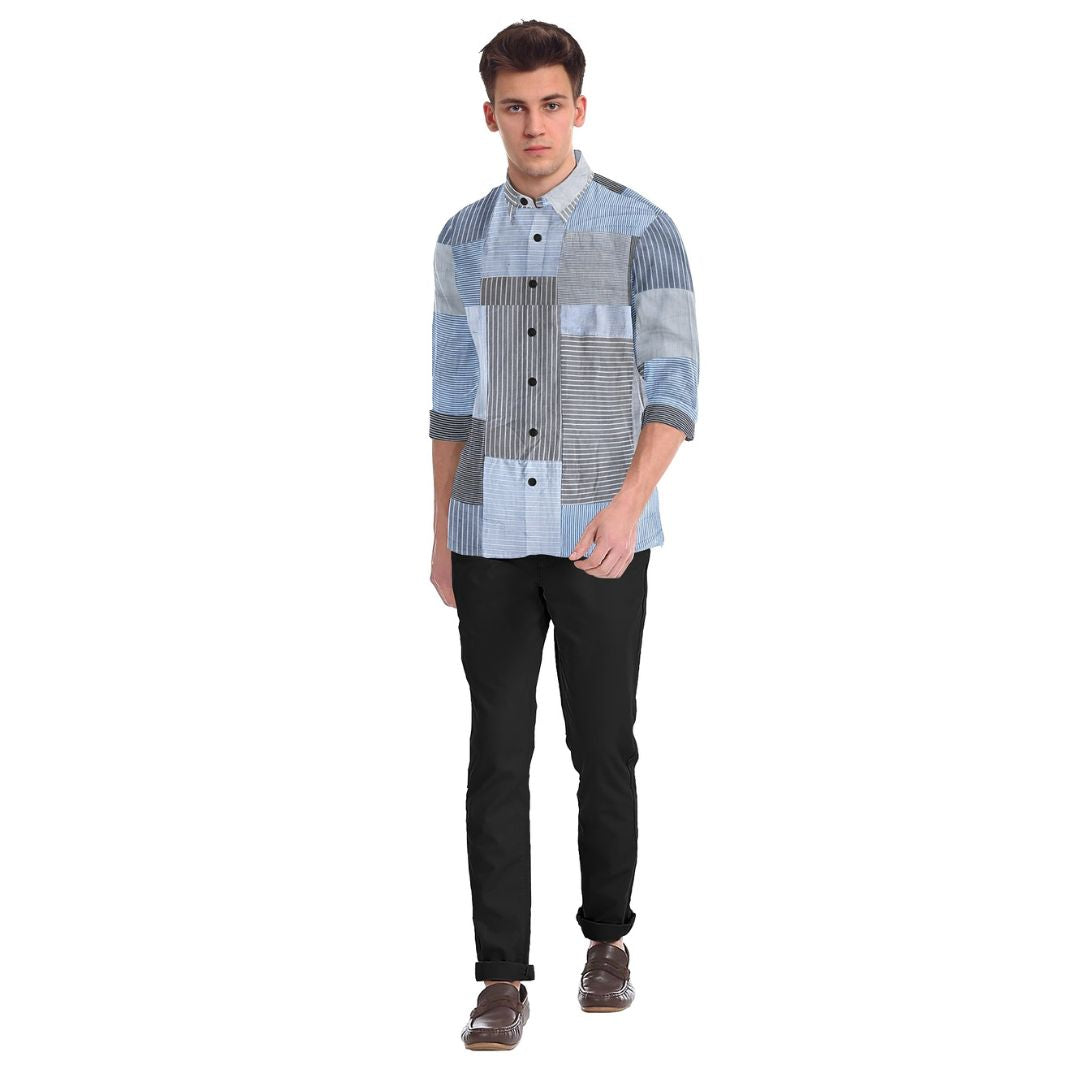 Horizon Blue Blend Shirt in a rich blue, featuring a smooth, versatile fabric.