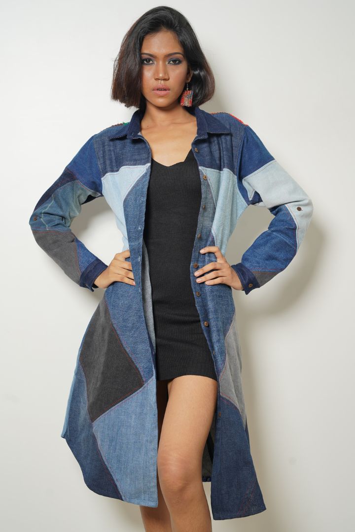 Denim robe jacket hotsell