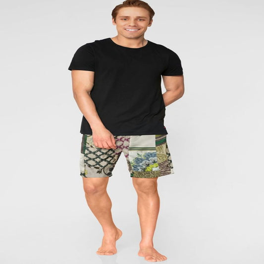 Patchwork Men's Shorts: Fashionable and Unique shorts with a distinctive patchwork design.