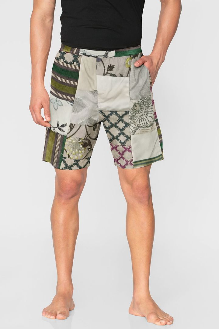 Patchwork Men's Shorts: Fashionable and Unique shorts with a distinctive patchwork design.