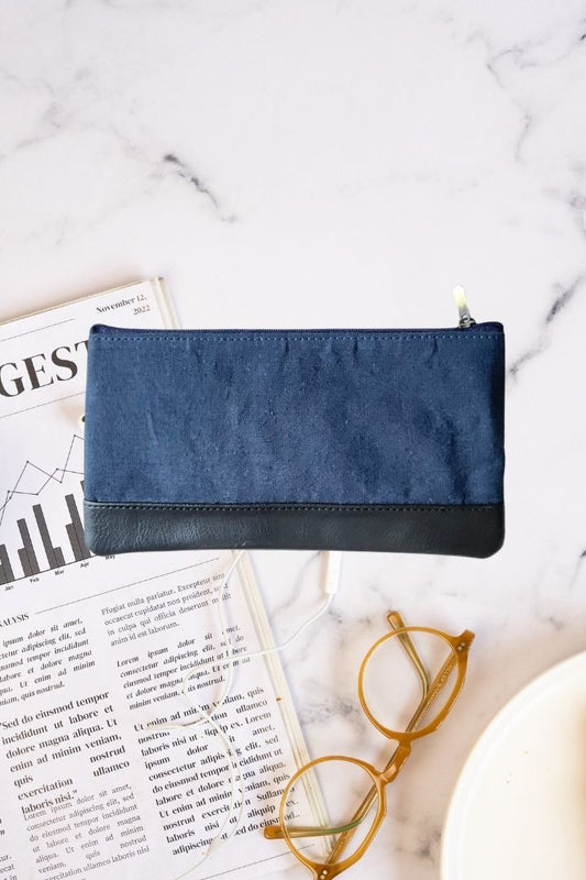 Modern Minimalist Pouch by Bunko Junko: A sleek, upcycled pouch with a simple, contemporary design.