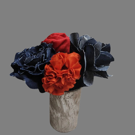 Tranquil Blue Bouquet: An elegant arrangement of blue and red flowers, thoughtfully designed to express sympathy and thanks.