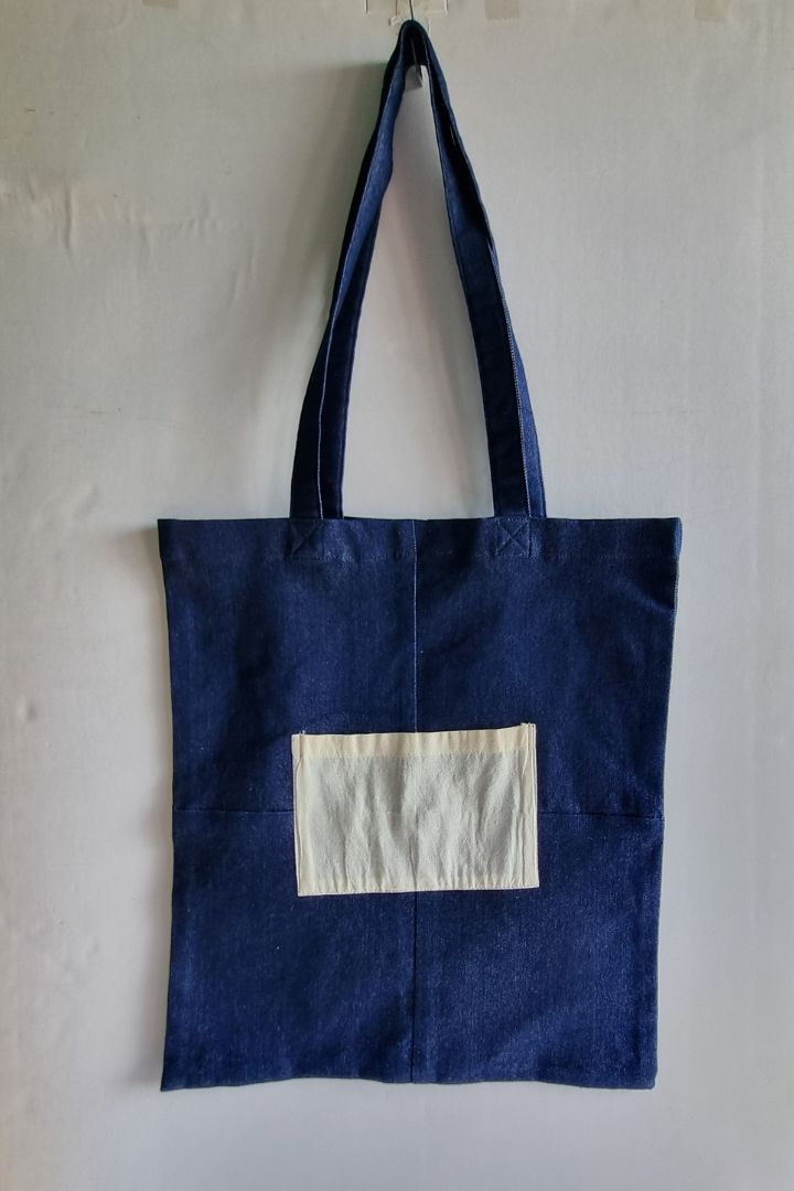 Trendy Denim Tote: Stylish and Practical Carry Bag by BunkoJunko.