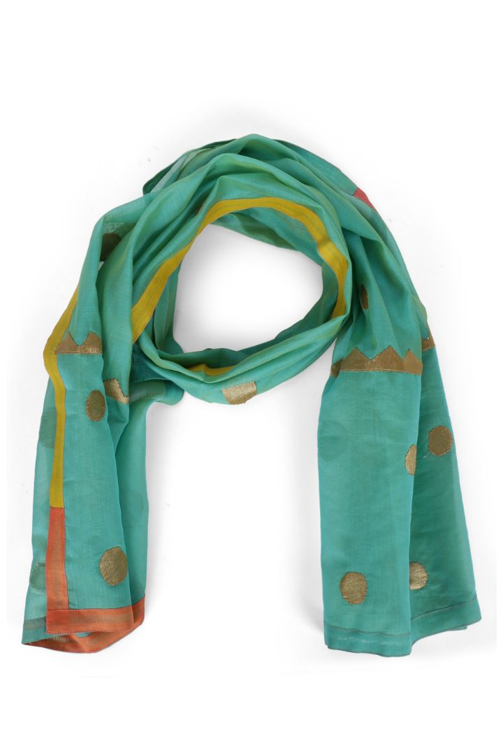 Vibrant Chanderi Stole: Stylish and colorful accessory for women's fashion.