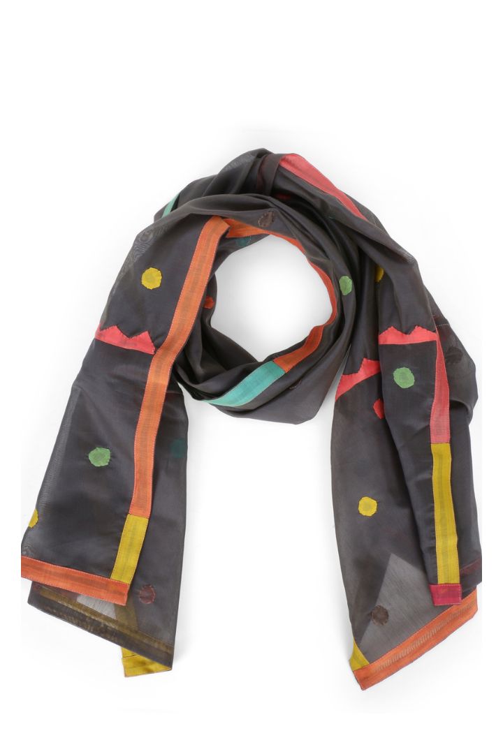 Vibrant Chanderi Stole: Stylish and colorful accessory for women's fashion.