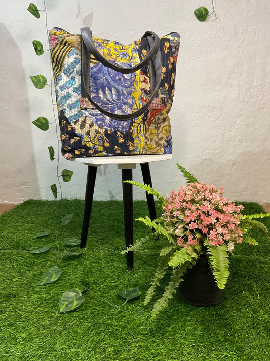 Wanderlust Tote Bag - Sustainable Upcycled Textile Tote