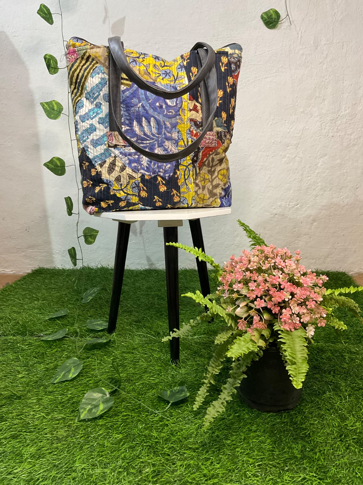 Wanderlust Tote Bag - Sustainable Upcycled Textile Tote