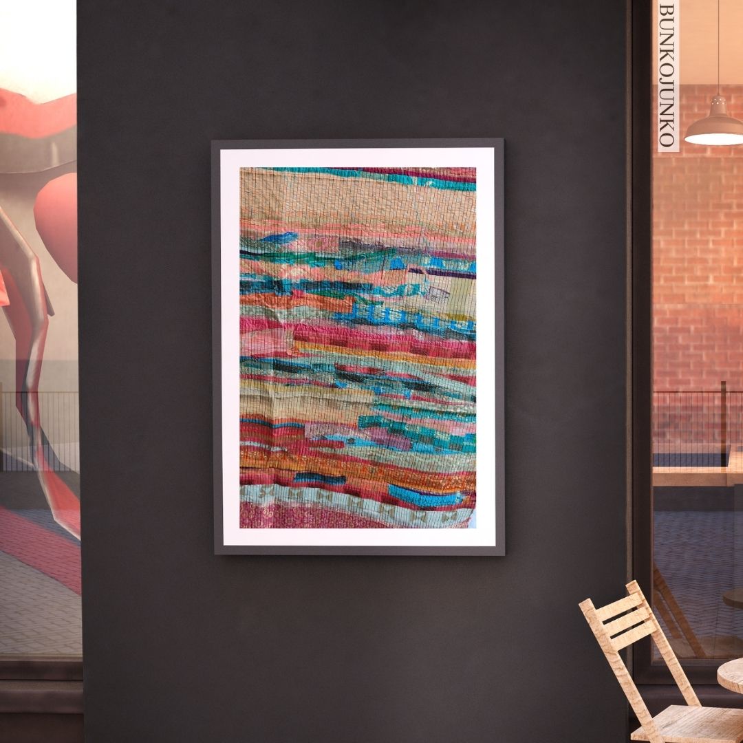 Woven Stories: Textiles Wall Decor by Bunko Junko, featuring rich textures and narratives in fabric art.