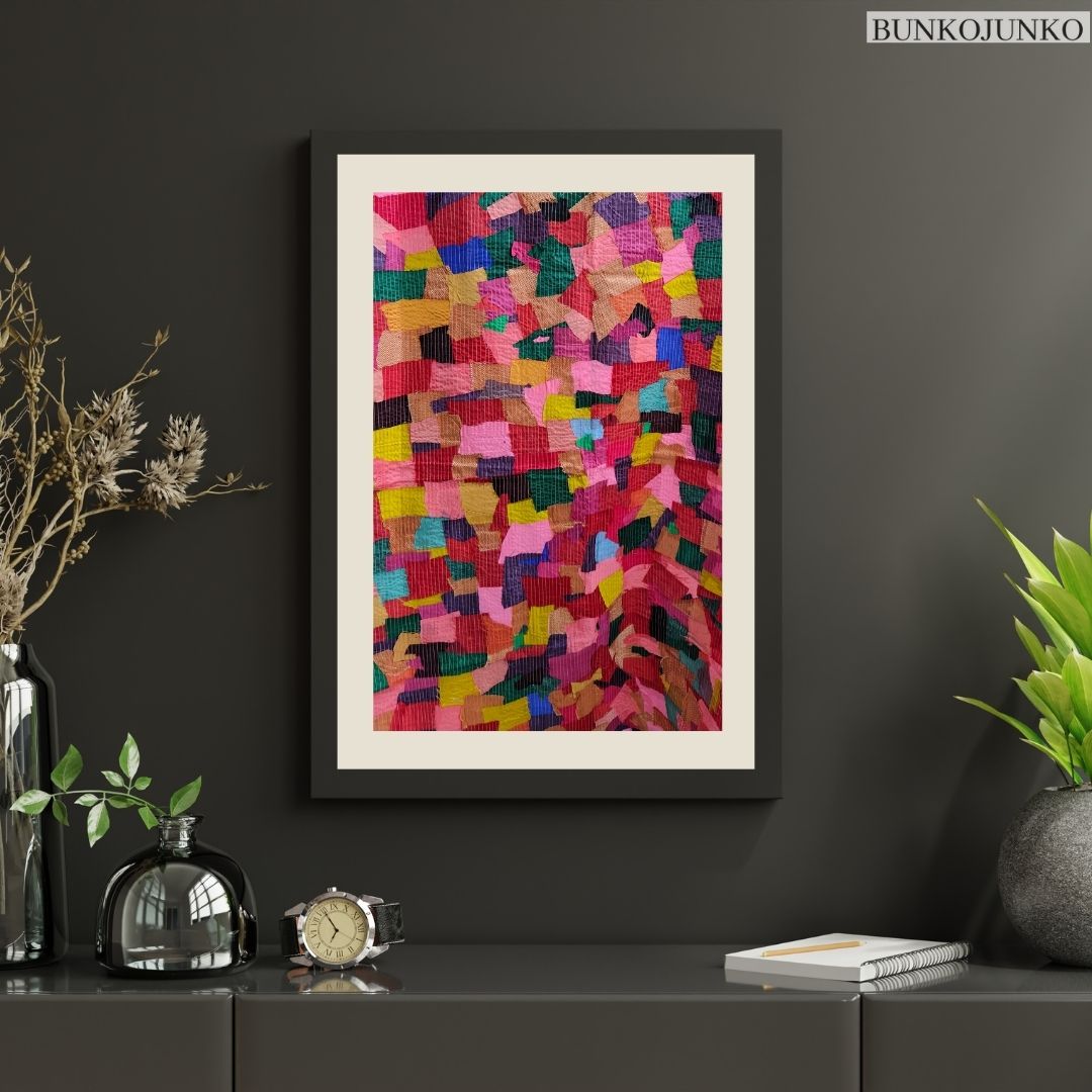 Woven Stories: Textiles Wall Decor by Bunko Junko, featuring rich textures and narratives in fabric art.