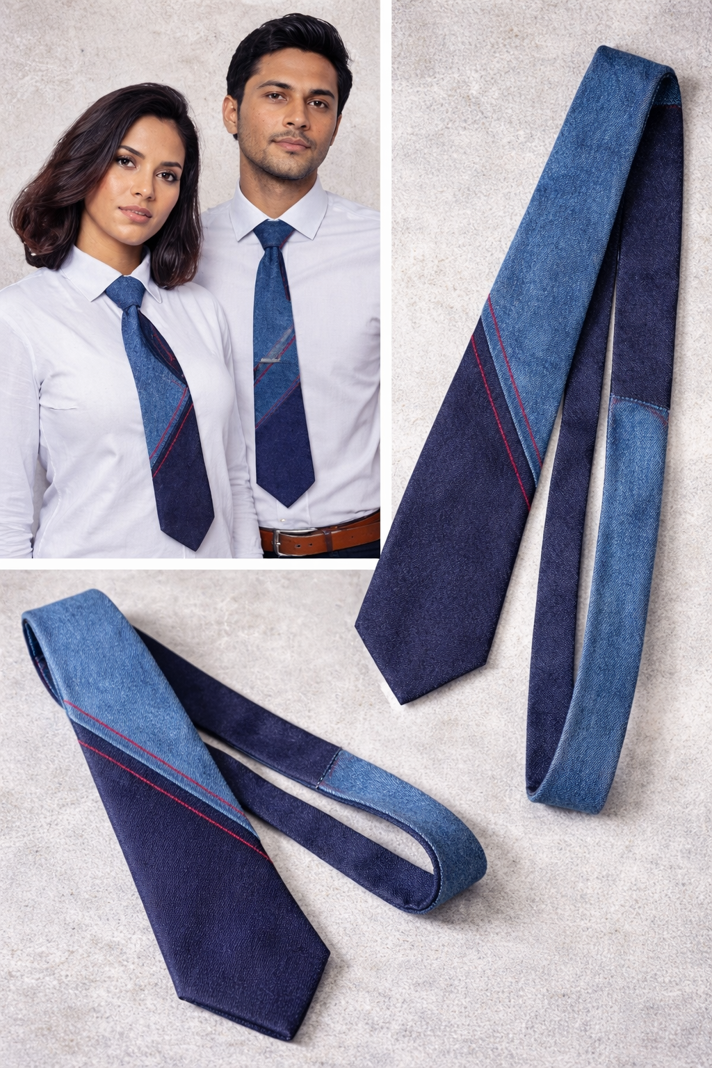 Denim Neck Tie for Men & Women - Bunko Junko