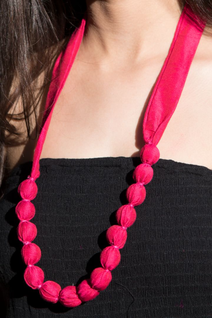 Fabric Necklace: Stylish and Unique accessory crafted from beautiful textiles.