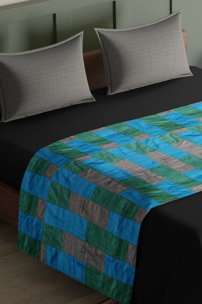 Patch Fusion Bed Runner by Bunko Junko: Eco-friendly and stylish, featuring a vibrant patchwork design.