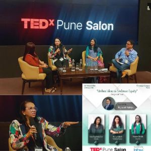 "TEDx Speaker BunkoJunko  Bhavini Parikh: A photo featuring Bunko Junkorikh BunkoJunko as a TEDx speaker embrass equity."